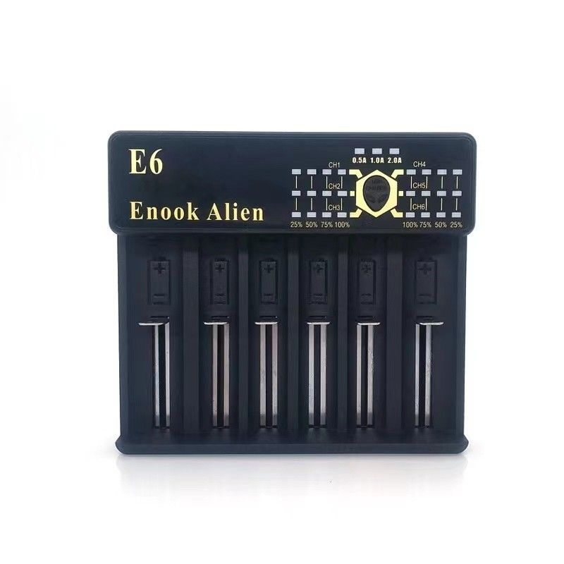 2A 6 Chargeur de batterie au lithium-ion à fente 18650/26650/18350/18490/18500