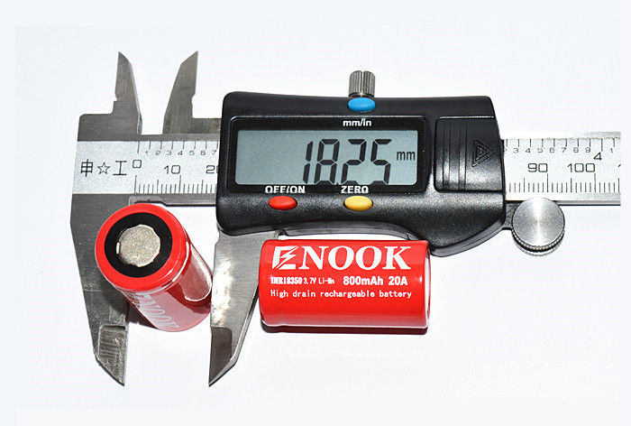 Batterie rechargeable IMR Li-Ion 800mAh 20amp 18350 Li Mn Batterie pour lampe de poche