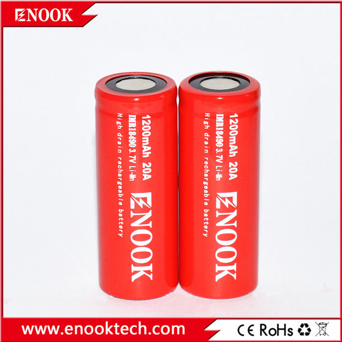 18490 Cellule de batterie au lithium-ion cylindrique 1200mAh 3.7V 20A Pour vélo électrique