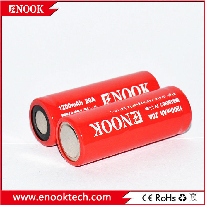 18490 Cellule de batterie au lithium-ion cylindrique 1200mAh 3.7V 20A Pour vélo électrique