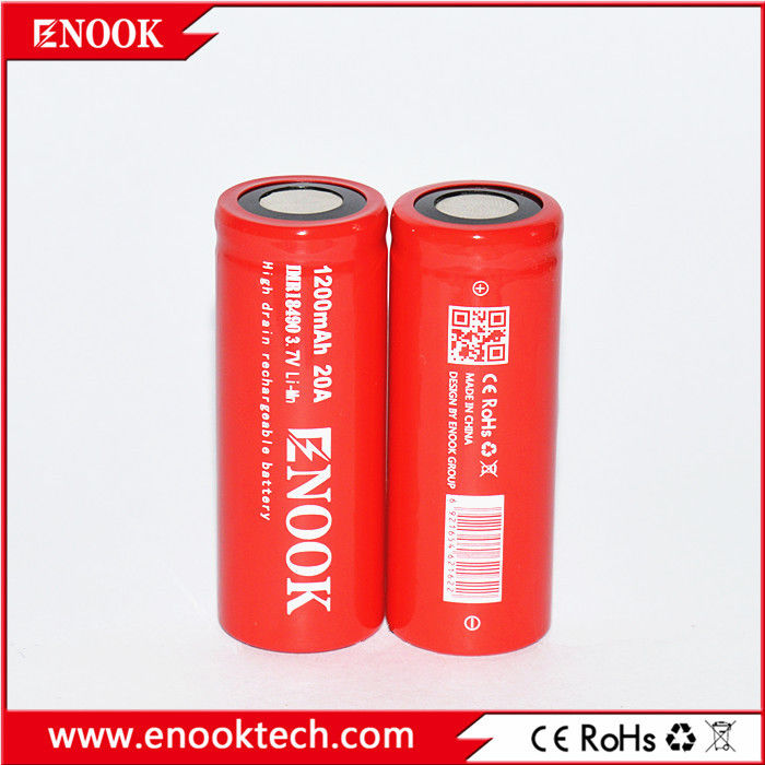 18490 Cellule de batterie au lithium-ion cylindrique 1200mAh 3.7V 20A Pour vélo électrique