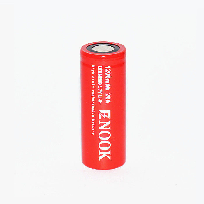 Enook 1200mAh 20A batterie au lithium-ion Cellule 3.7V 18500 batterie rechargeable au lithium-ion