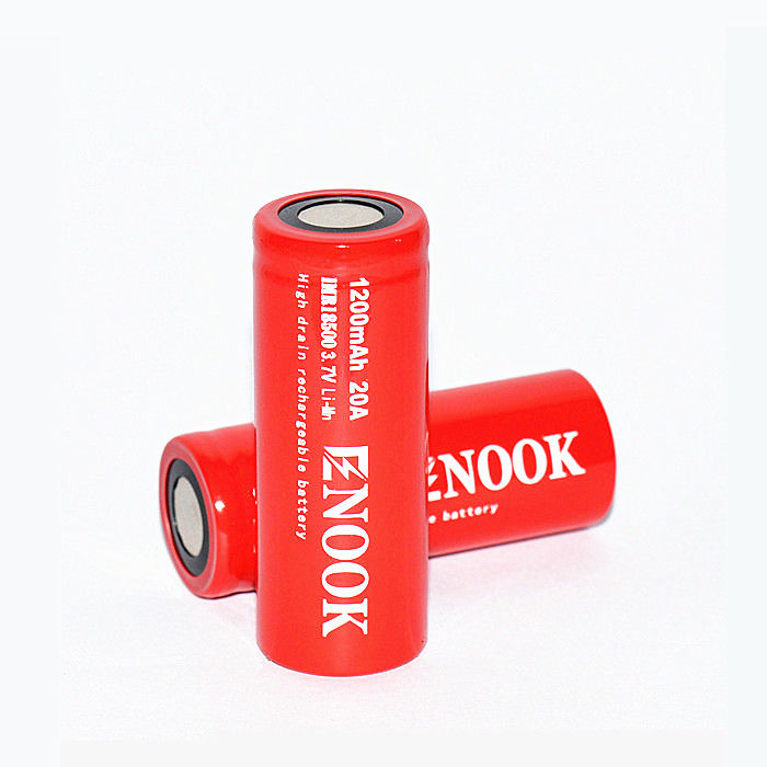 Enook 1200mAh 20A batterie au lithium-ion Cellule 3.7V 18500 batterie rechargeable au lithium-ion