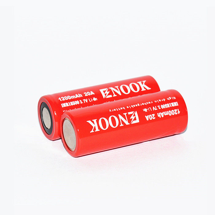 Enook 1200mAh 20A batterie au lithium-ion Cellule 3.7V 18500 batterie rechargeable au lithium-ion