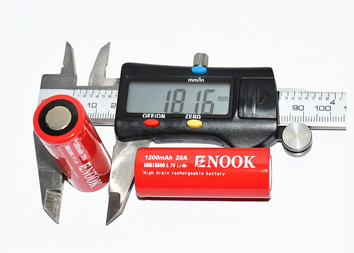 Enook 1200mAh 20A batterie au lithium-ion Cellule 3.7V 18500 batterie rechargeable au lithium-ion