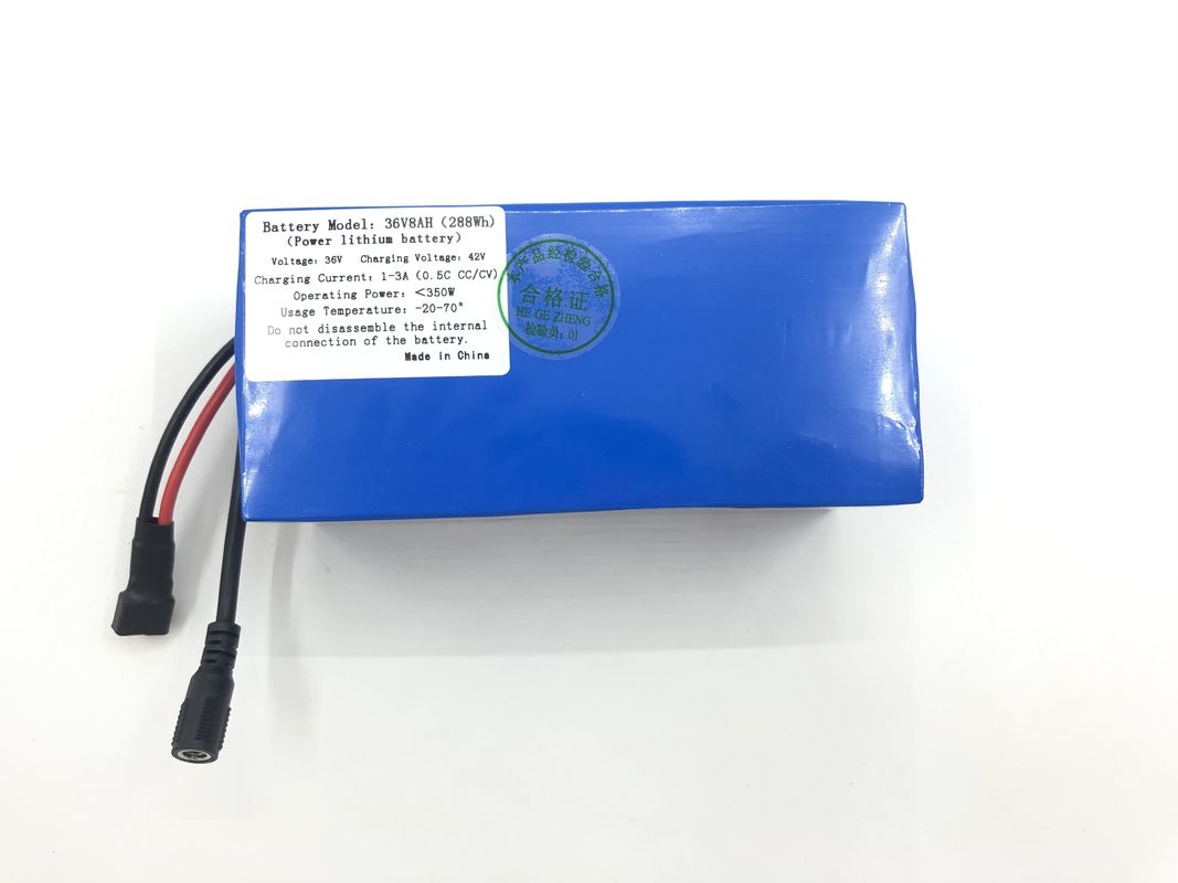 Paquet de batterie au lithium-ion personnalisé 36V 8Ah Type bleu Pour vélo électrique