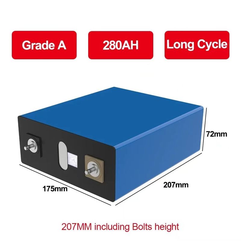 Batterie à cycle profond à ion lithium monomère de catégorie A 300Ah 3,2 V Cellules LFP prismatiques