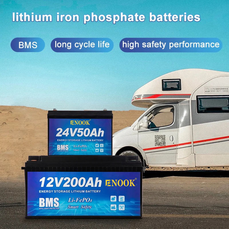 Durée de vie profonde 4000 fois 12V 200ah Batterie LiFePO4 pour le système de stockage solaire à domicile et le camping-car