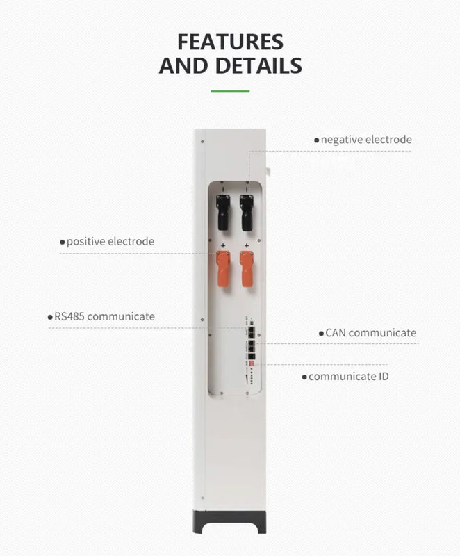 Système de stockage de l'énergie solaire à base de batterie au lithium LifePO4 51.2V Réseau hybride IP20 10 ~ 20 Kwh