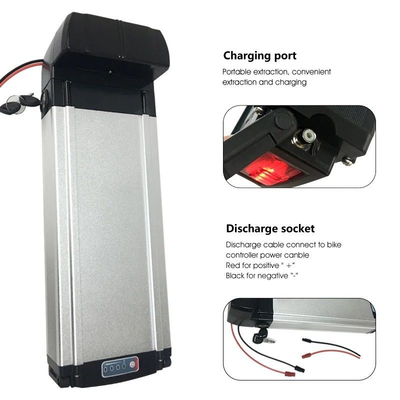 Éco-friendly rack arrière Pack de batterie de vélo électrique Sliver batterie lithium-ion pour vélos électriques