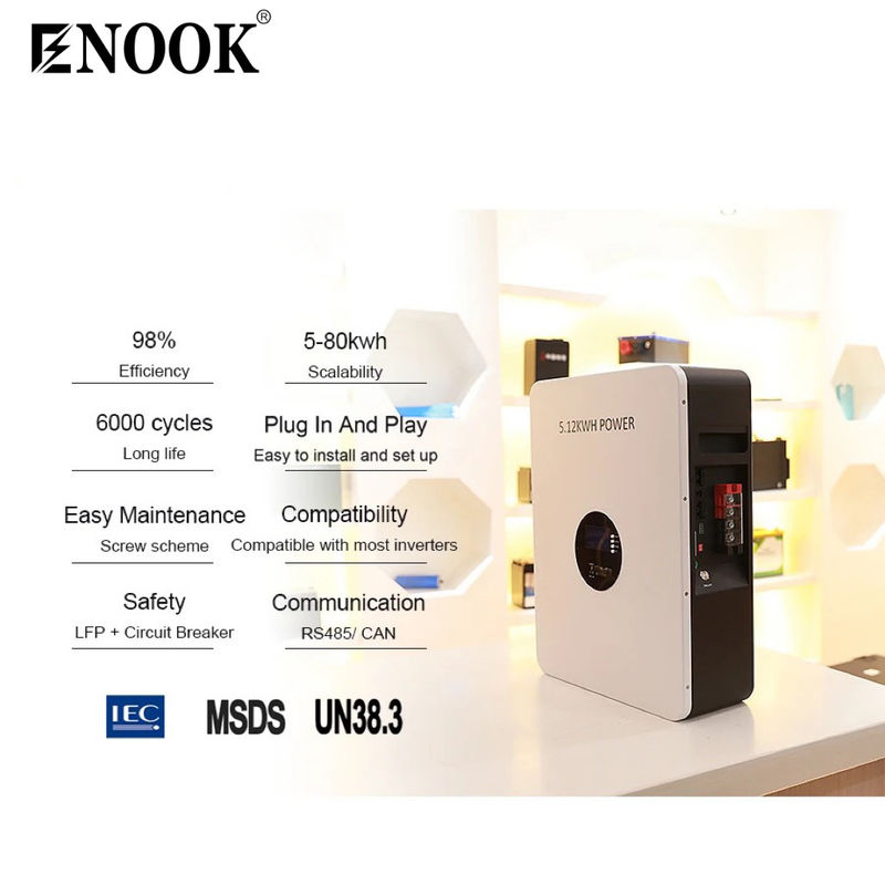 48v 51.2v 10 Kw 200ah Lithium Power Wall Lithium Solar Battery Powerwall Système hybride d'alimentation solaire