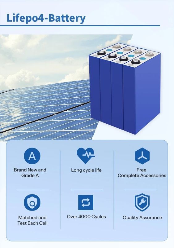 Code QR original Lifep04 Batterie au lithium-ion 280ah 105ah 200ah 304ah 50ah 173ah Grade A
