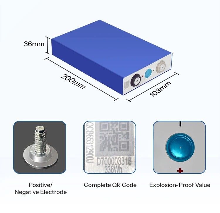 Grade A 8000 Cycles 3,2 V Piles au lithium-ion 50ah 105ah 120ah 280ah 12v 24v 48v Piles à électricité Lifepo4
