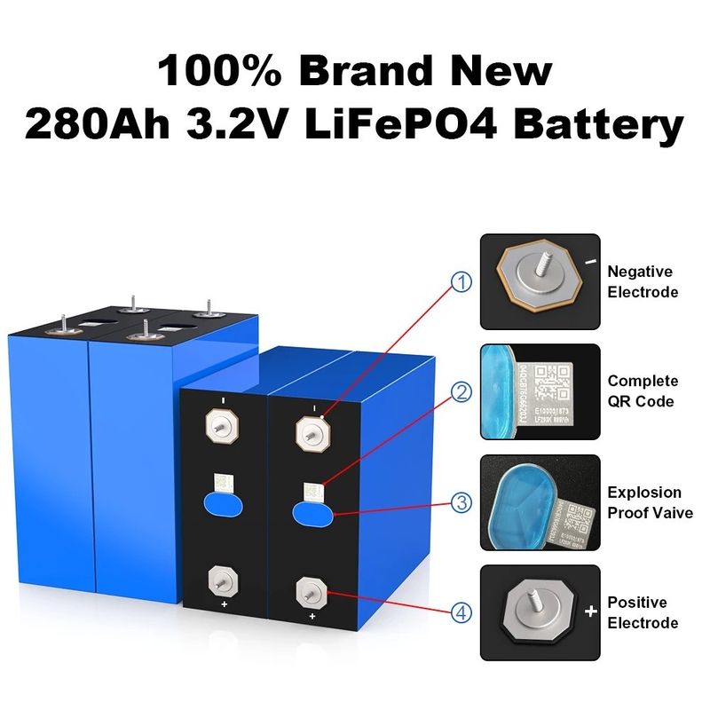 6000 durée de vie du cycle profond de la batterie 3,2 V 50Ah 100AH 200AH 304AH 310AH