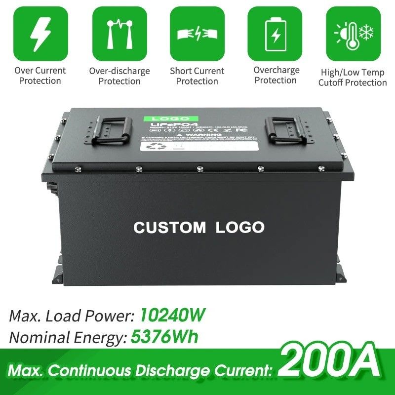 58.4V 100ah 105ah 200ah Voiture de golf LiFePO4 batterie électrique au lithium-ion 51.2V cycle profond IP64